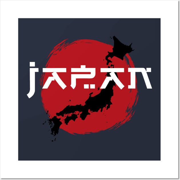 Japan Rising Sun Japanese Islands Wall Art by Designkix